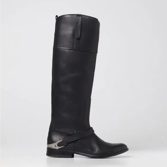 GOLDEN GOOSE Charlie Knee-High Leather Bootstrap Size EU 37 US 7 NWOB READ - Picture 3 of 11